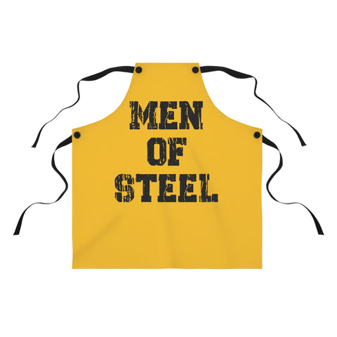 Men of Steel Apron – Durable Poly Twill Cooking Apron with Black Twill Straps Accessories - YinzerShop