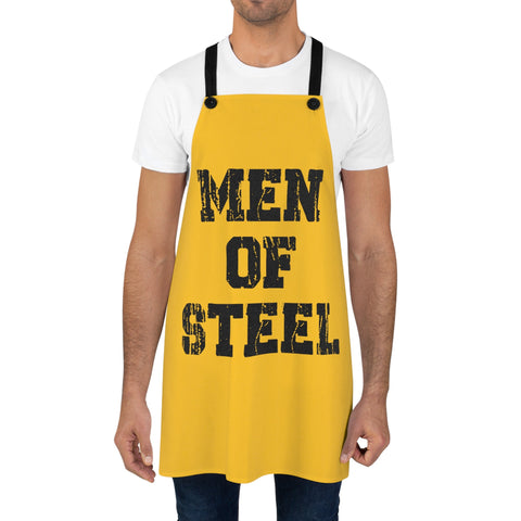 Men of Steel Apron – Durable Poly Twill Cooking Apron with Black Twill Straps Accessories - YinzerShop