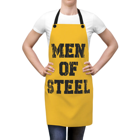 Men of Steel Apron – Durable Poly Twill Cooking Apron with Black Twill Straps Accessories - YinzerShop