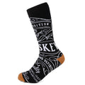 Men's Black Socks - Classic Whiskey Inspired Crew Socks for Gentlemen Socks - YinzerShop
