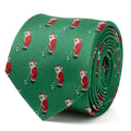 Men's Green Tie – Santa Golf Par-Tee Silk Blend Holiday Necktie in Kelly Green Tie - YinzerShop