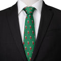Men's Green Tie – Santa Golf Par-Tee Silk Blend Holiday Necktie in Kelly Green Tie - YinzerShop