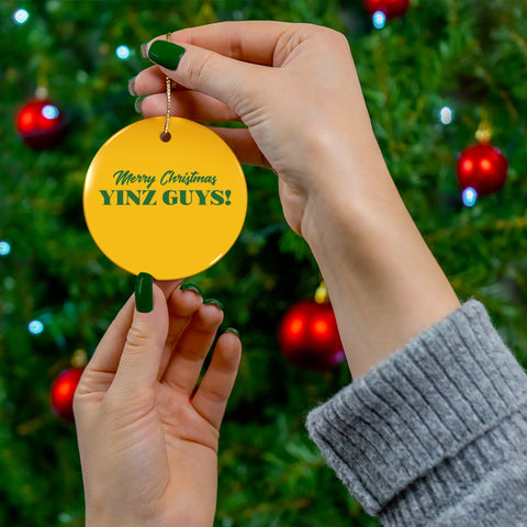 Merry Christmas Yinz Guys Ceramic Ornaments Home Decor - YinzerShop