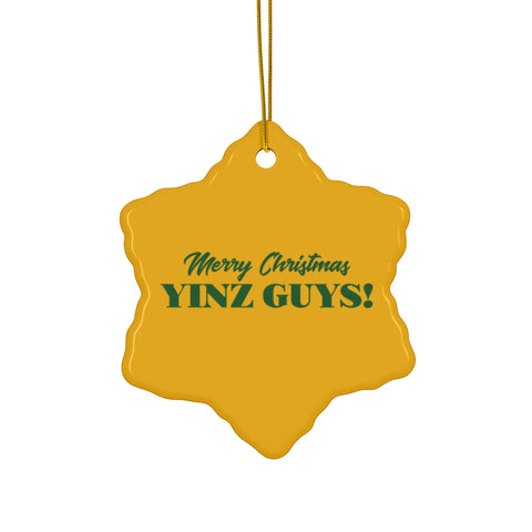 Merry Christmas Yinz Guys Ceramic Ornaments Home Decor - YinzerShop
