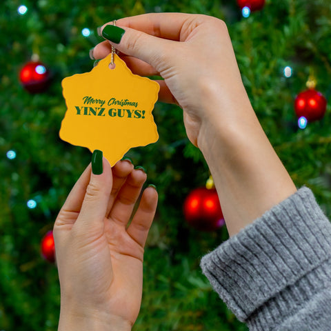 Merry Christmas Yinz Guys Ceramic Ornaments Home Decor - YinzerShop