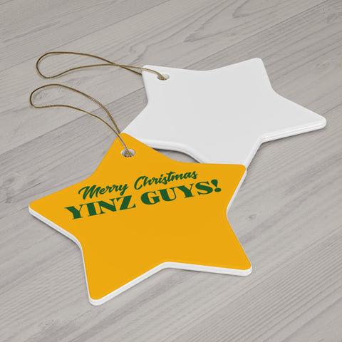 Merry Christmas Yinz Guys Ceramic Ornaments Home Decor - YinzerShop