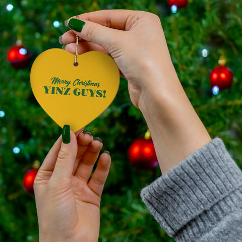 Merry Christmas Yinz Guys Ceramic Ornaments Home Decor - YinzerShop