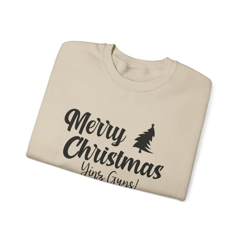 Merry Christmas Yinz! - Heavy Blend™ Crewneck Sweatshirt Sweatshirt - YinzerShop