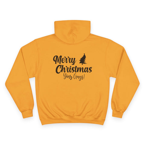 Merry Christmas Yinz - Print on back - Champion Hoodie Hoodie - YinzerShop