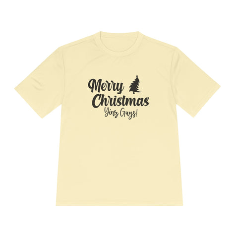 Merry Christmas Yinz - Sport-Tek Unisex Moisture Wicking Tee T-Shirt - YinzerShop