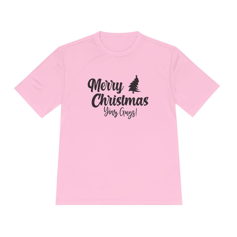 Merry Christmas Yinz - Sport-Tek Unisex Moisture Wicking Tee T-Shirt - YinzerShop