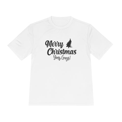 Merry Christmas Yinz - Sport-Tek Unisex Moisture Wicking Tee T-Shirt - YinzerShop