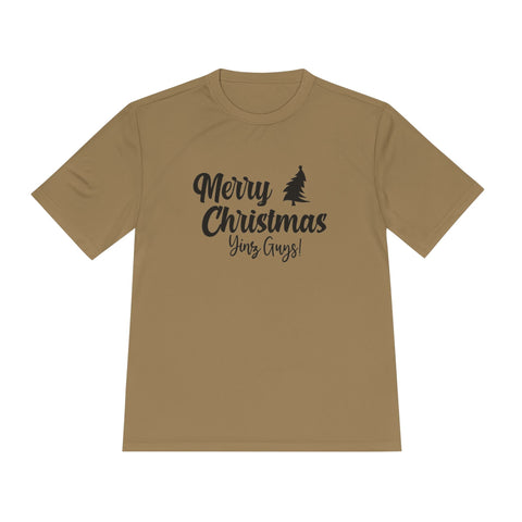 Merry Christmas Yinz - Sport-Tek Unisex Moisture Wicking Tee T-Shirt - YinzerShop