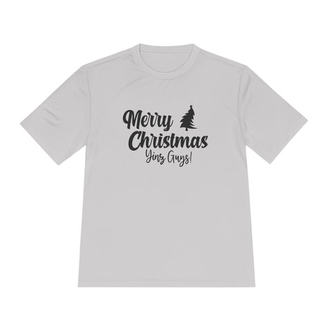 Merry Christmas Yinz - Sport-Tek Unisex Moisture Wicking Tee T-Shirt - YinzerShop