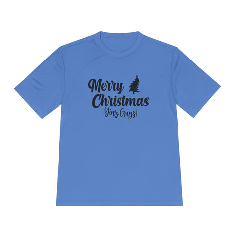 Merry Christmas Yinz - Sport-Tek Unisex Moisture Wicking Tee T-Shirt - YinzerShop
