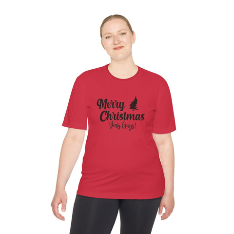 Merry Christmas Yinz - Sport-Tek Unisex Moisture Wicking Tee T-Shirt - YinzerShop