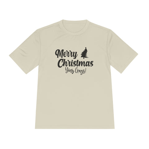 Merry Christmas Yinz - Sport-Tek Unisex Moisture Wicking Tee T-Shirt - YinzerShop