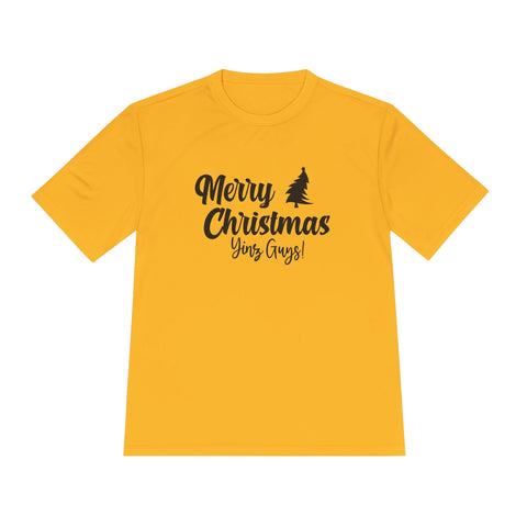 Merry Christmas Yinz - Sport-Tek Unisex Moisture Wicking Tee T-Shirt - YinzerShop