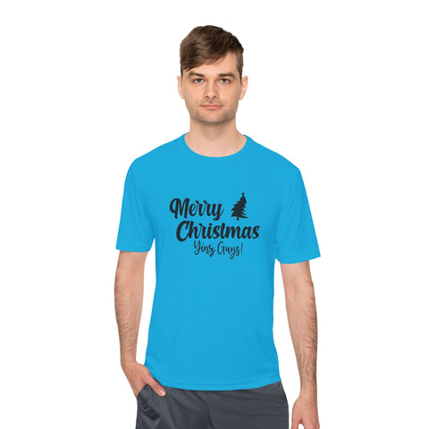 Merry Christmas Yinz - Sport-Tek Unisex Moisture Wicking Tee T-Shirt - YinzerShop