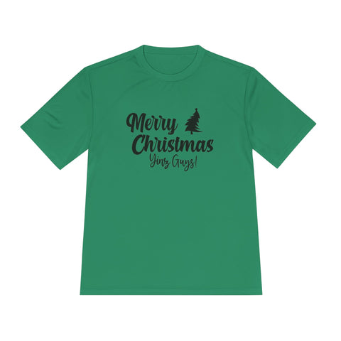Merry Christmas Yinz - Sport-Tek Unisex Moisture Wicking Tee T-Shirt - YinzerShop
