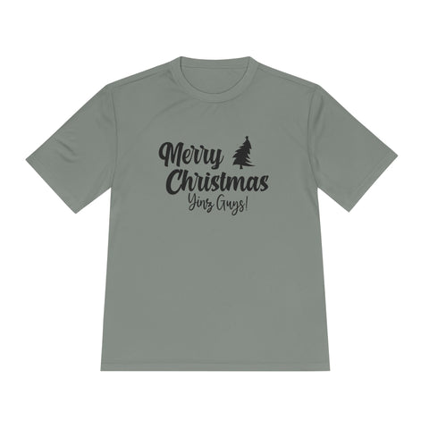 Merry Christmas Yinz - Sport-Tek Unisex Moisture Wicking Tee T-Shirt - YinzerShop