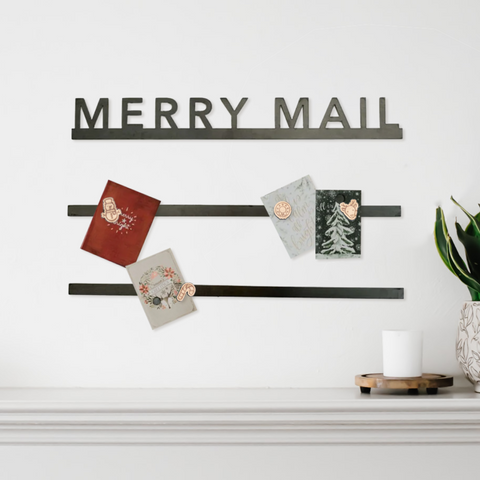 "Merry Mail" Bars - Magnetic Christmas Card Display