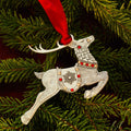 Merry Reindeer Ornament - Handcrafted Aluminum Holiday Decor with European Crystals Ornament - YinzerShop