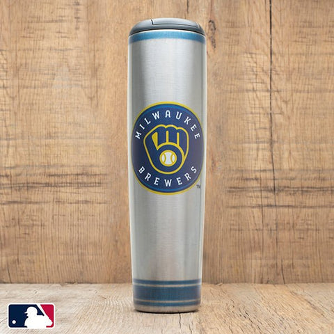 Metal Dugout Mug | MLB Team Logo Baseball Bat Mug - Stainless Steel Travel Tumbler Dugout Mug - YinzerShop