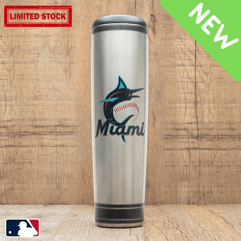 Miami Marlins Metal Dugout Mug | Stainless Steel Baseball Bat Mug MLB Teams - Metal Dugout Mug Dugout Mugs®   