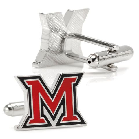 Miami University Cufflinks – NCAA Licensed Gunmetal Enamel Logo Accessories Cufflinks - YinzerShop