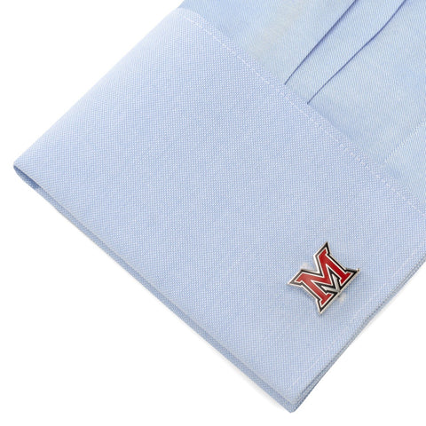 Miami University Cufflinks – NCAA Licensed Gunmetal Enamel Logo Accessories Cufflinks - YinzerShop
