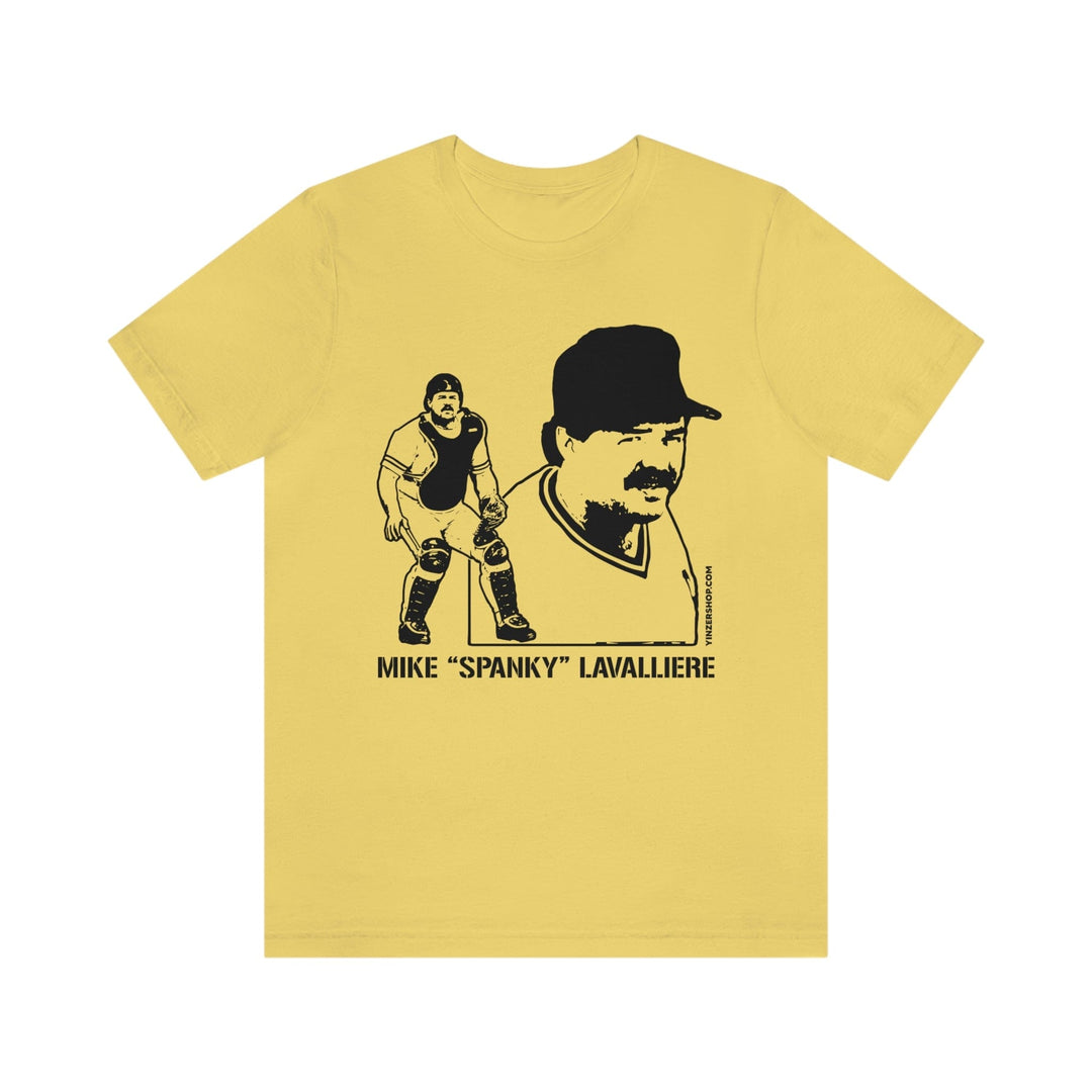 Mike Lavalliere Legend T-Shirt Short Sleeve Tee T-Shirt Printify Yellow S 