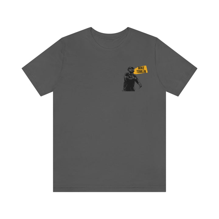 Mike Tomlin T-Shirt - Pittsburgh Headliner Series - Back-Printed Graphic Tee T-Shirt Printify Asphalt S 
