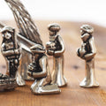 Mini Nativity Set by Wendell August Forge – Pewter Figurines in Wood Box Packaging Nativity Set - YinzerShop