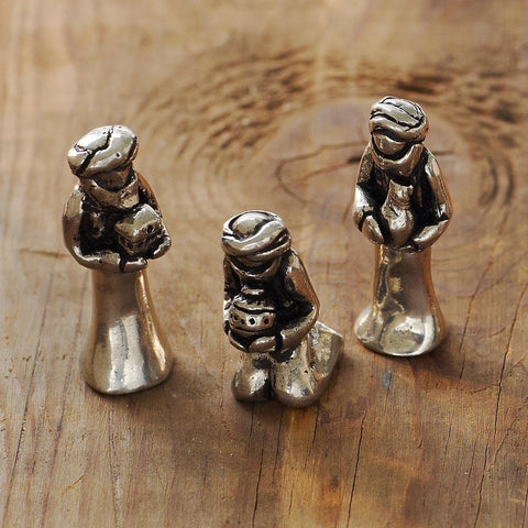 Mini Nativity Set by Wendell August Forge – Pewter Figurines in Wood Box Packaging Nativity Set - YinzerShop