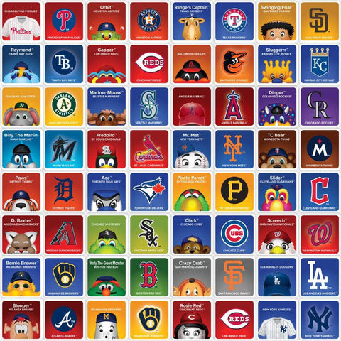 MLB Matching Game - Baseball Card Game Featuring MLB Team Mascots & Memory Pairs Card Games - YinzerShop