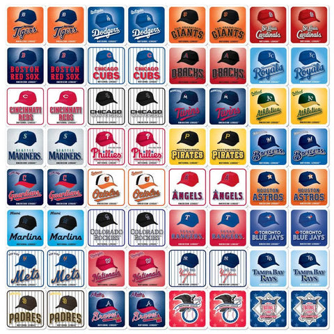 MLB Matching Game - Baseball Card Game With League Symbol Pairs For Family Fun Card Games - YinzerShop