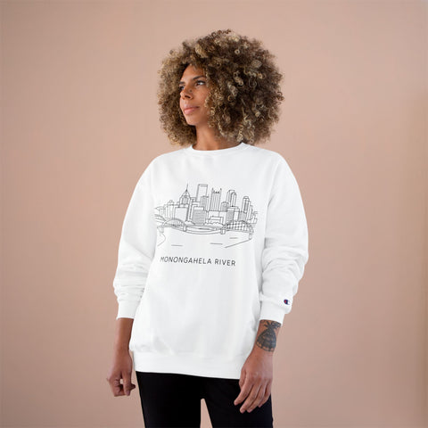 Monongahela River Skyline - Champion Sweatshirt Sweatshirt - YinzerShop