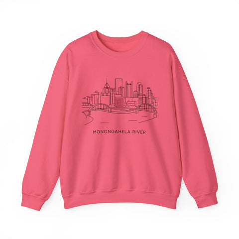 Monongahela River Skyline - Heavy Blend™ Crewneck Sweatshirt Sweatshirt - YinzerShop