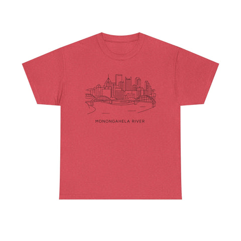 Monongahela River Skyline - Unisex Heavy Cotton Tee T-Shirt - YinzerShop