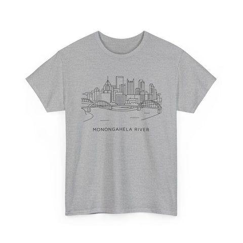 Monongahela River Skyline - Unisex Heavy Cotton Tee T-Shirt - YinzerShop