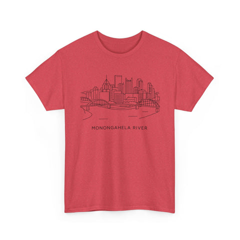 Monongahela River Skyline - Unisex Heavy Cotton Tee T-Shirt - YinzerShop