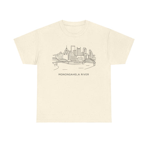 Monongahela River Skyline - Unisex Heavy Cotton Tee T-Shirt - YinzerShop