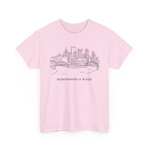 Monongahela River Skyline - Unisex Heavy Cotton Tee T-Shirt - YinzerShop