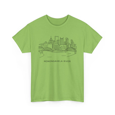 Monongahela River Skyline - Unisex Heavy Cotton Tee T-Shirt - YinzerShop