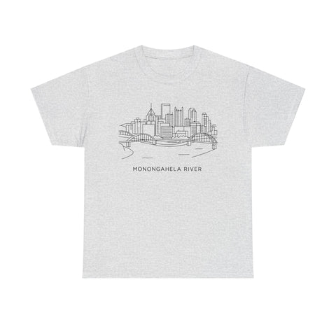 Monongahela River Skyline - Unisex Heavy Cotton Tee T-Shirt - YinzerShop