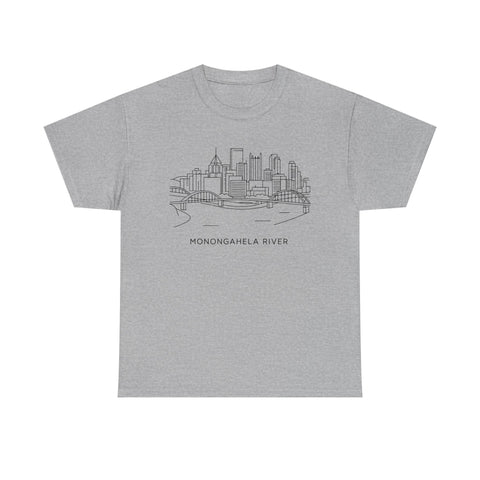 Monongahela River Skyline - Unisex Heavy Cotton Tee T-Shirt - YinzerShop