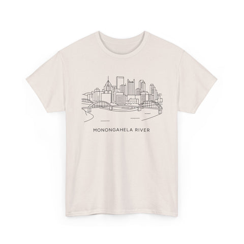Monongahela River Skyline - Unisex Heavy Cotton Tee T-Shirt - YinzerShop