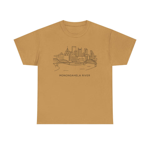 Monongahela River Skyline - Unisex Heavy Cotton Tee T-Shirt - YinzerShop