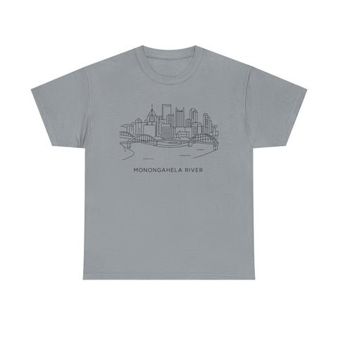 Monongahela River Skyline - Unisex Heavy Cotton Tee T-Shirt - YinzerShop